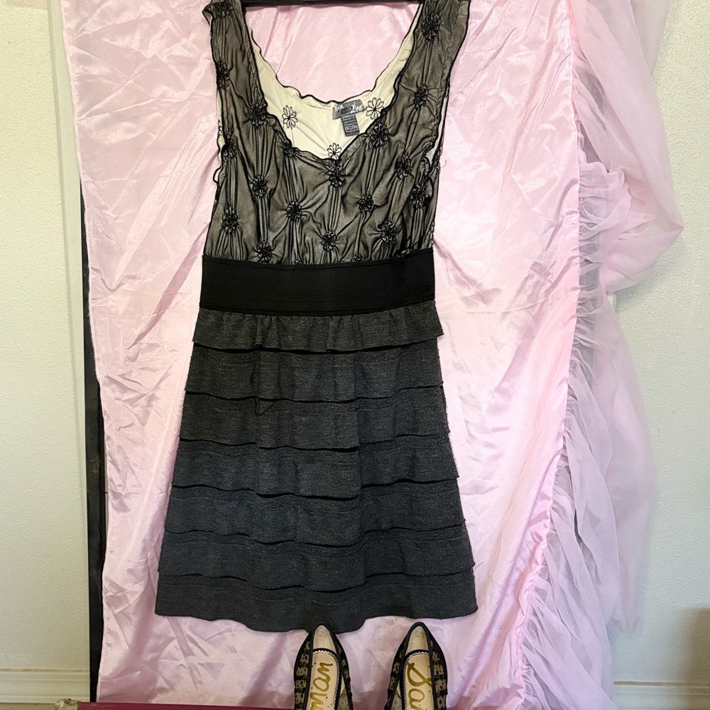 Poetry Black and Cream Floral Dress